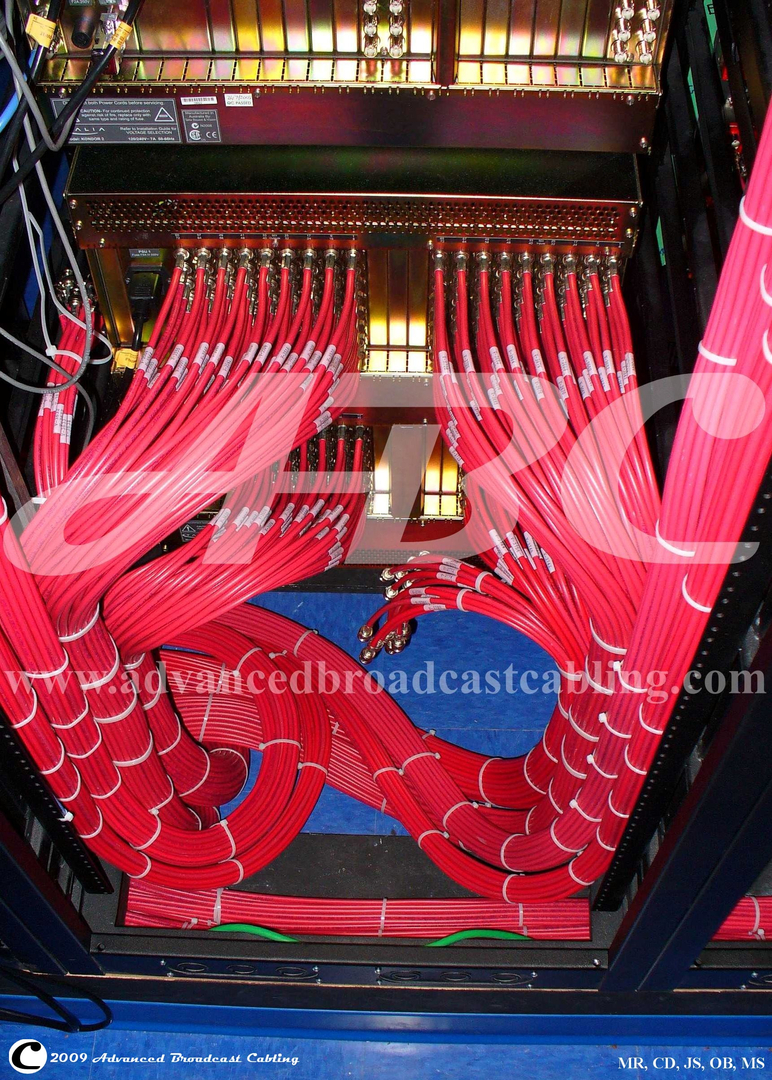 Advanced Broadcast Cabling, Installation of Cables and Equipment, 112 X 112 SDI ROUTER, HD SDI, BNC, 1694A, 1505A, ROUTER, BROADCAST PRODUCTION